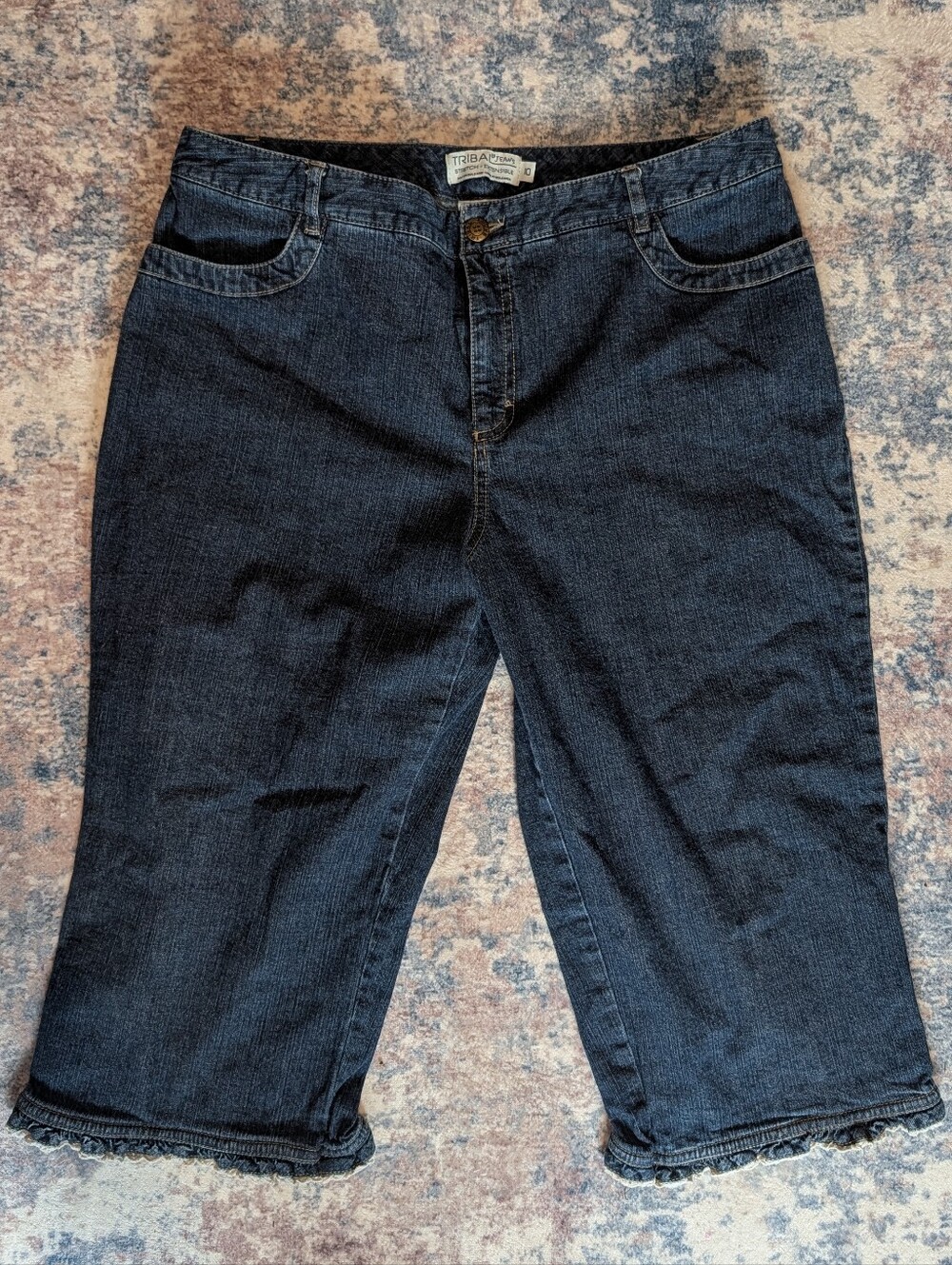Womens Crapri Jeans w/Lace Trim